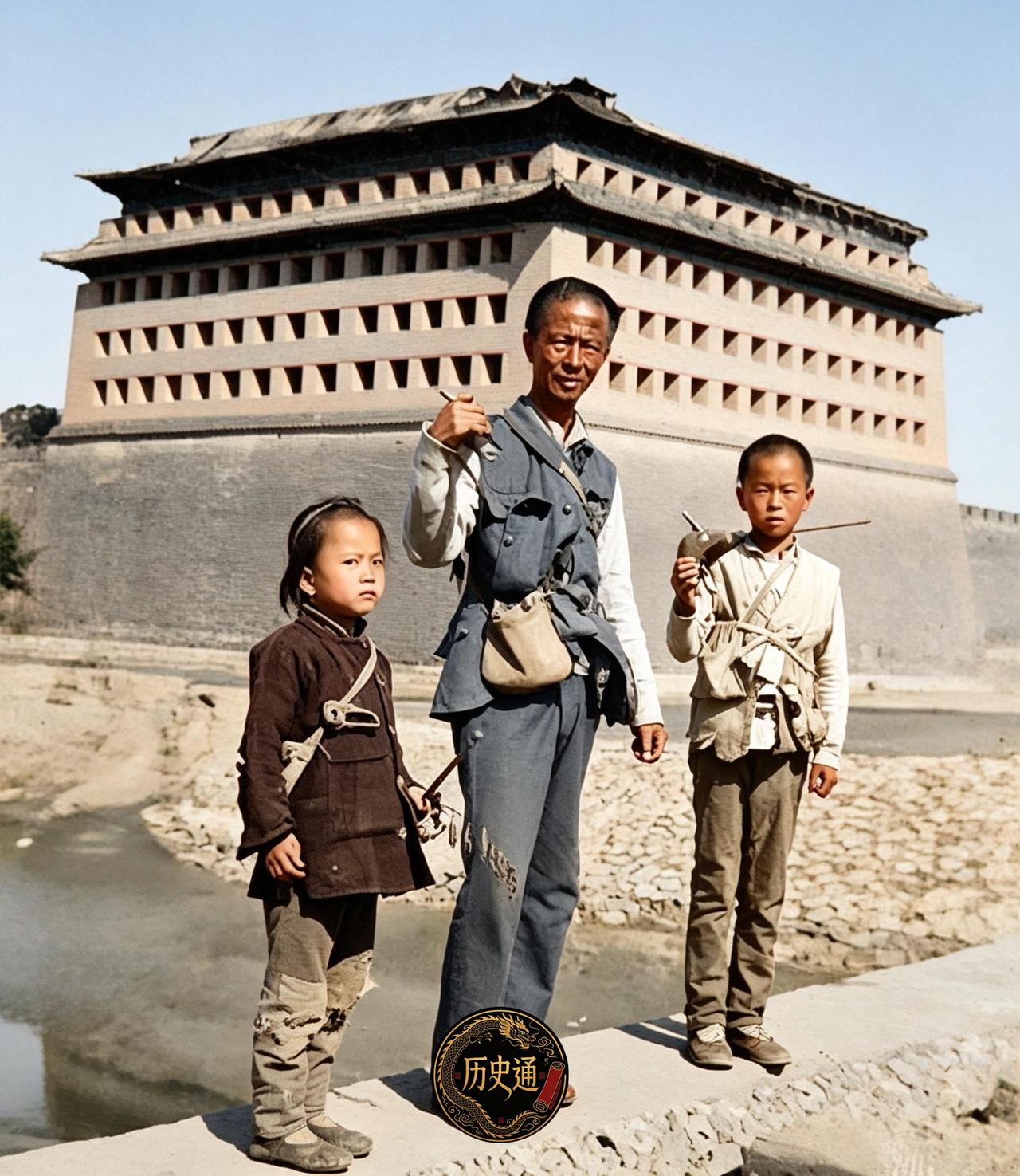 这是一九一零年秋天京郊，三个"火枪手"正打算进山。身后一段锈铁轨，路基乱石堆长着