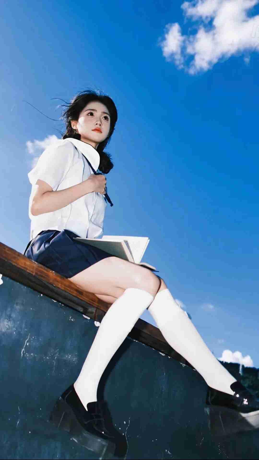 少女摄影|NO.0077期小清新淡雅气质少女户外随拍街拍美少女穿搭街拍美少