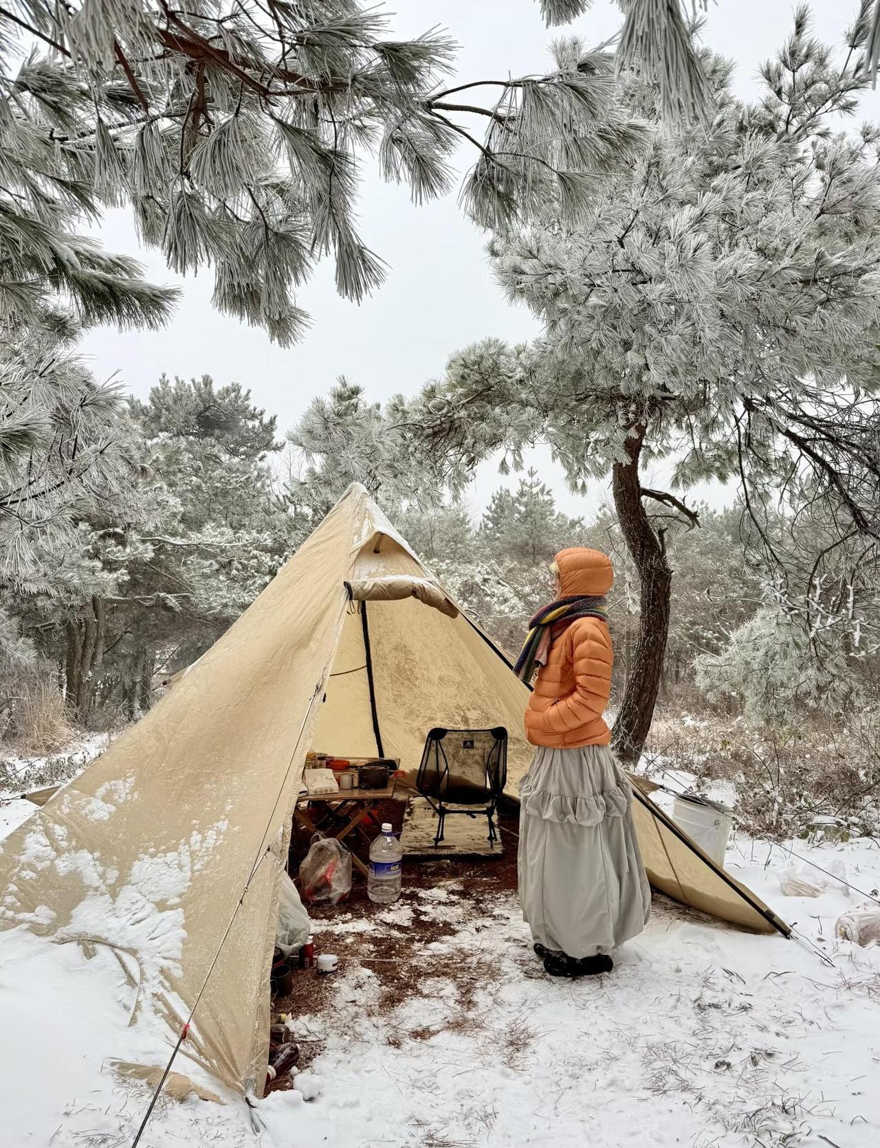 🏕️杭州开车直达的宝藏雪地露营地❄️户外人总是会反复的爱上雪地露营…即使是