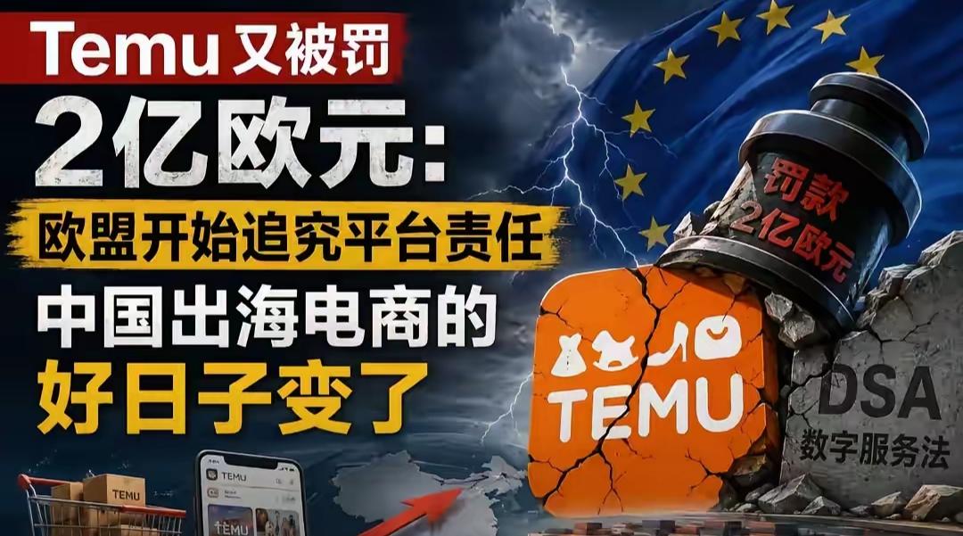 5月28日，我国某跨境电商平台被欧盟罚款2亿欧元，折合人民币15.7亿元。令人惊