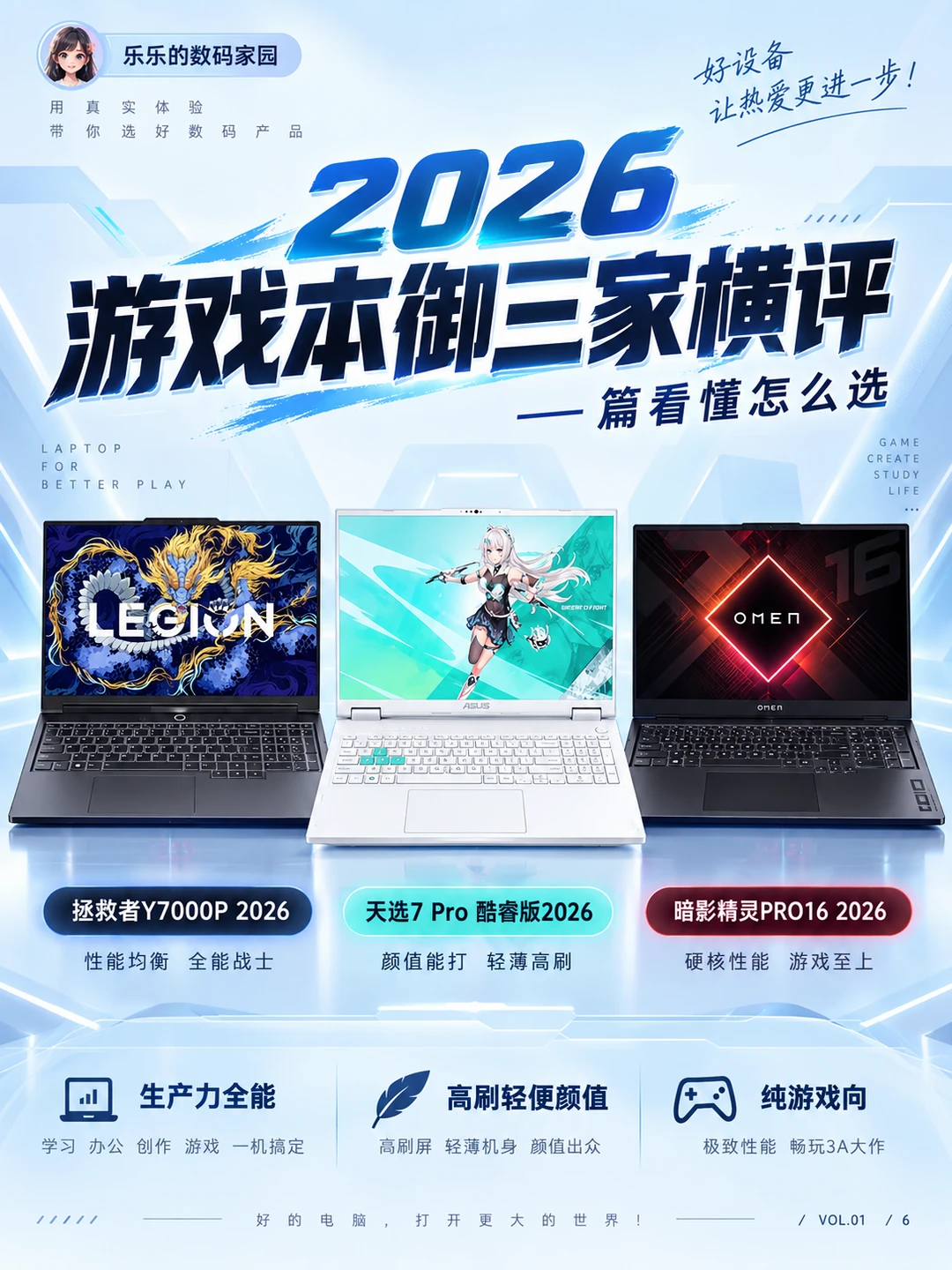 2026游戏本御三家横评，谁更值得买