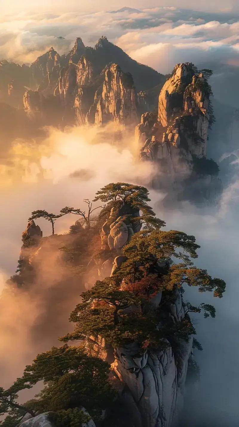 看图出联：上联：半亩山松半亩霞；下联：请友对下联