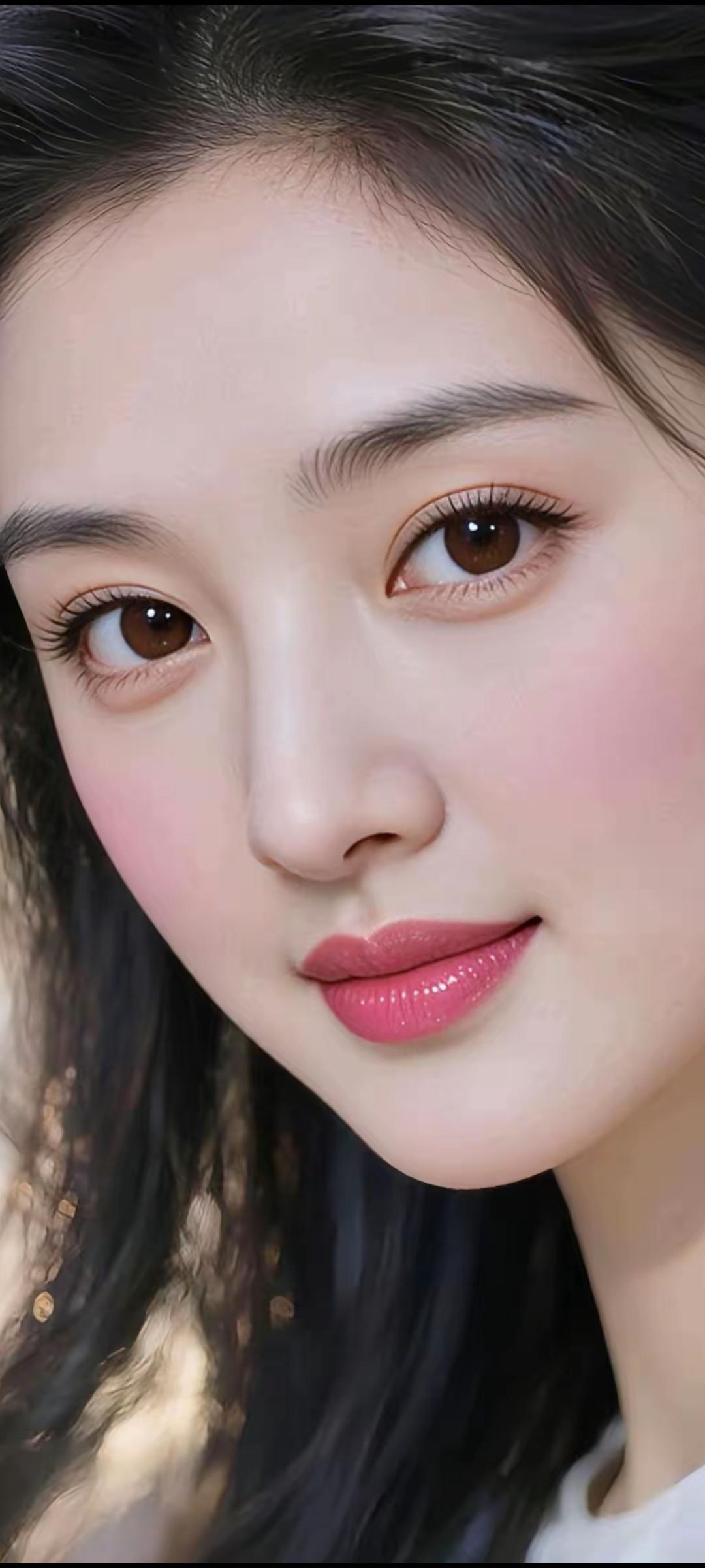 温柔甜美的少女，粉嫩的唇妆，梦幻的眼妆，让人心动不已！💖🌸