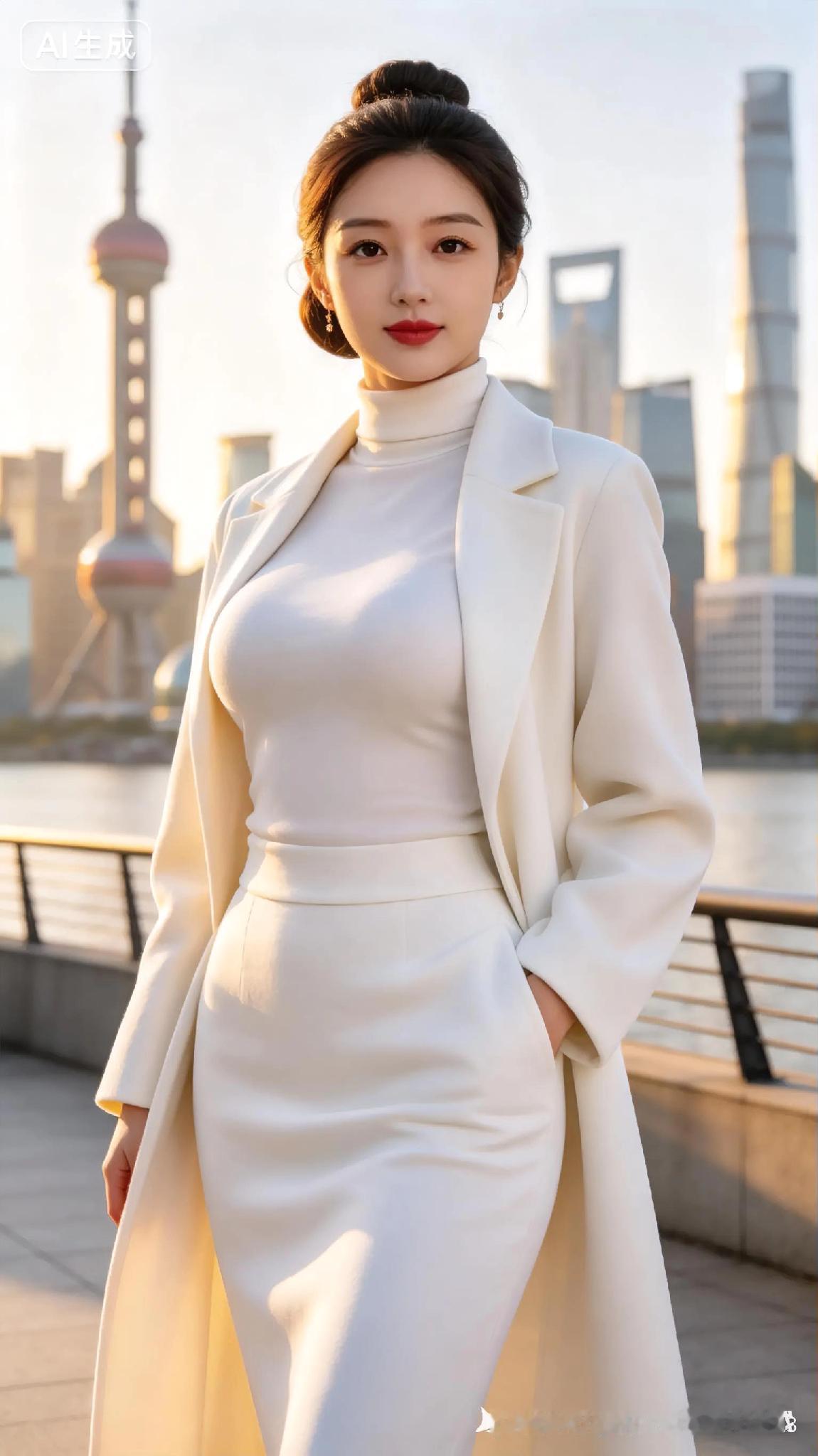 都市白领穿搭指南：优雅白裙与现代都市的完美融合👗✨都市丽人白衬衫白裙穿搭