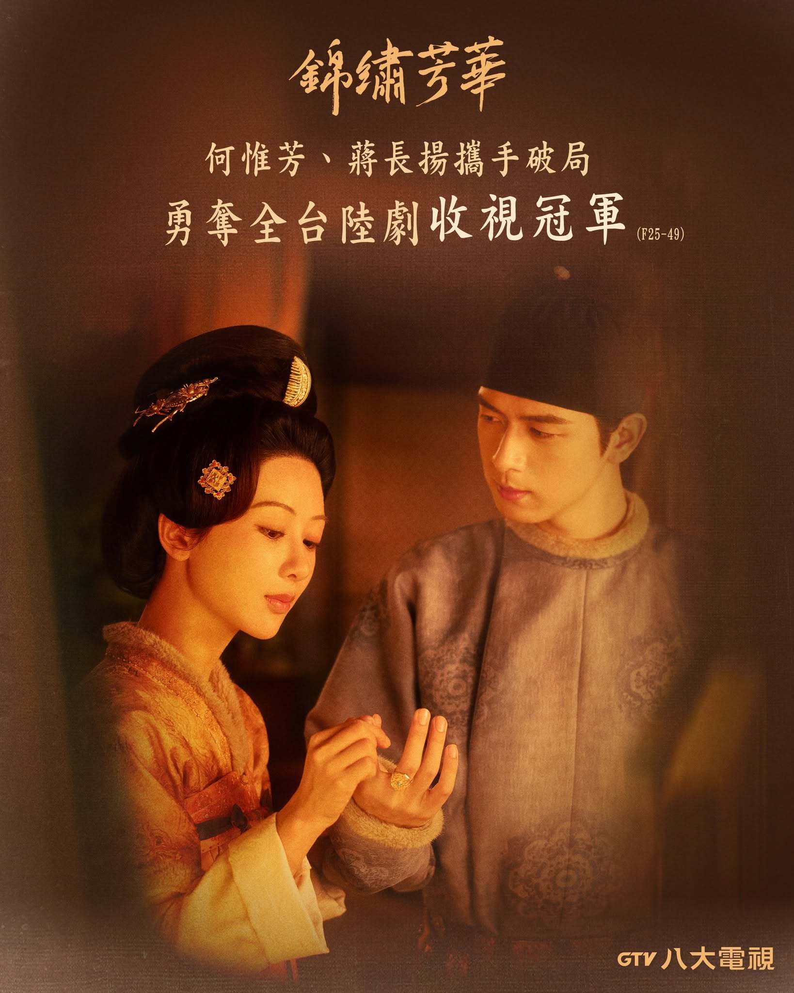 中国台湾八大戏剧台已发六份杨紫李现《锦绣芳华》播出收视战报节节攀升每次再创新收视