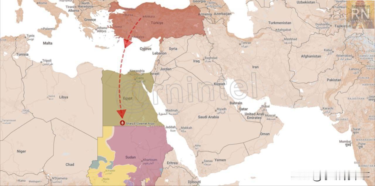 据报道，土耳其军用运输机已连续两天抵达埃及南部一座靠近苏丹边境的沙尔克·埃尔奥维