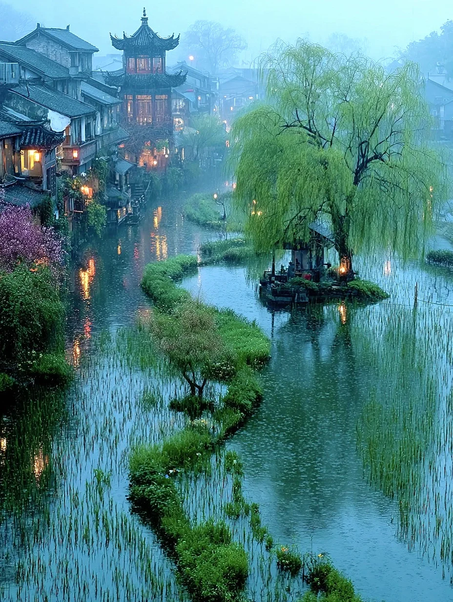 清明就要上春山，楼台烟雨中，谁解此中意？