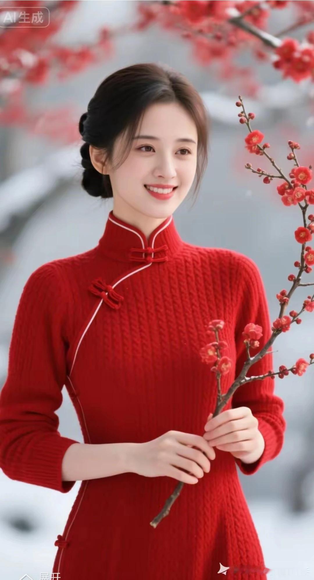 宝剑锋从磨砺出，梅花香自苦寒来。红衣少女，气质如兰笑靥如花，亭亭玉立天生