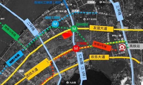 黄金十字轴 板块内已经形成二环线,三环线,仁和路,友谊大道,团结大道