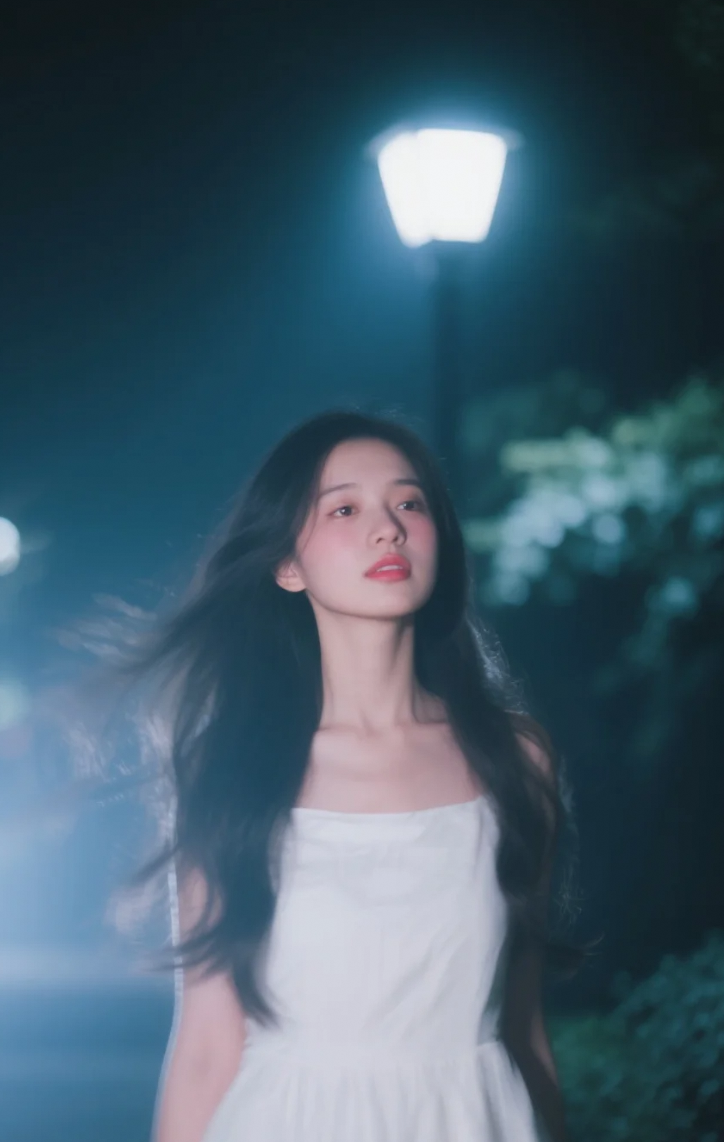 她的脸，在微暗里羞红，宛如夜色中最美的诗行