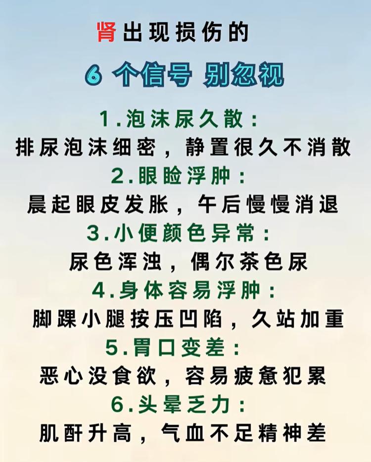 留意肾脏健康：6类容易被忽视的身体异常表现