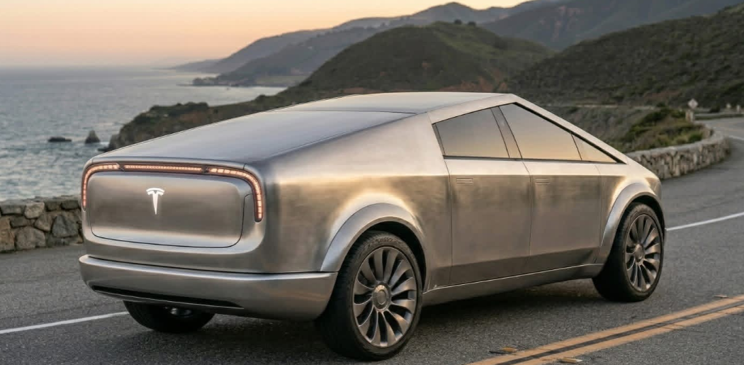 我超爱特斯拉Cybertruck的样子！它全不锈钢车身面板，没有一处圆润弯角，全