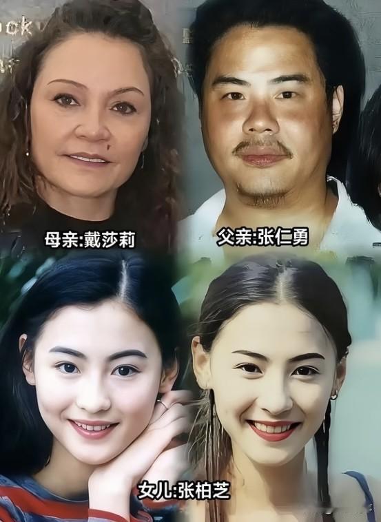 张柏芝的父亲张仁勇，是香港的本地仔，据张柏芝说，父亲脾气火暴爱赌，也因此欠下一屁