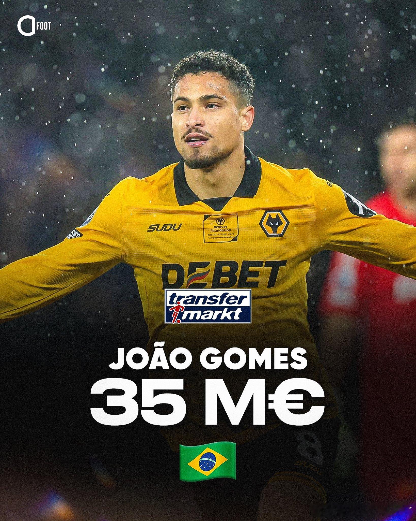 狼队的超市球队在Transfermarkt上的总估值高达2.77亿欧元。一些值得