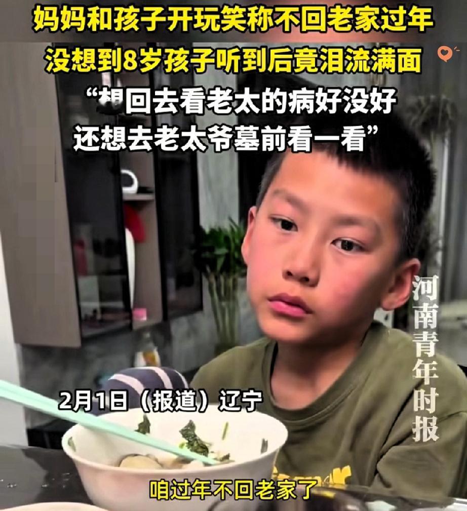 8岁娃的一句想回老家，戳中了多少在外打拼人的软肋！大连这位妈妈跟儿子说今年没