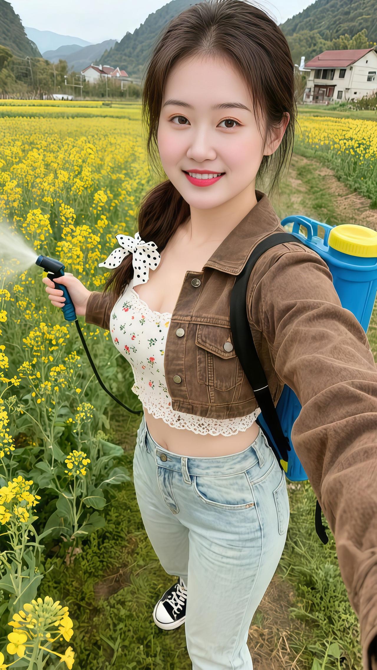 我的农村生活清纯甜美油菜花田野风光