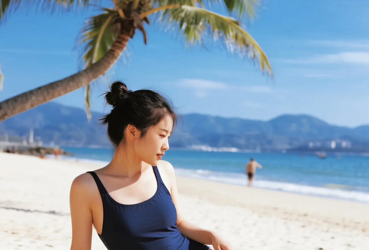 沙滩上的回头杀，美到让人窒息