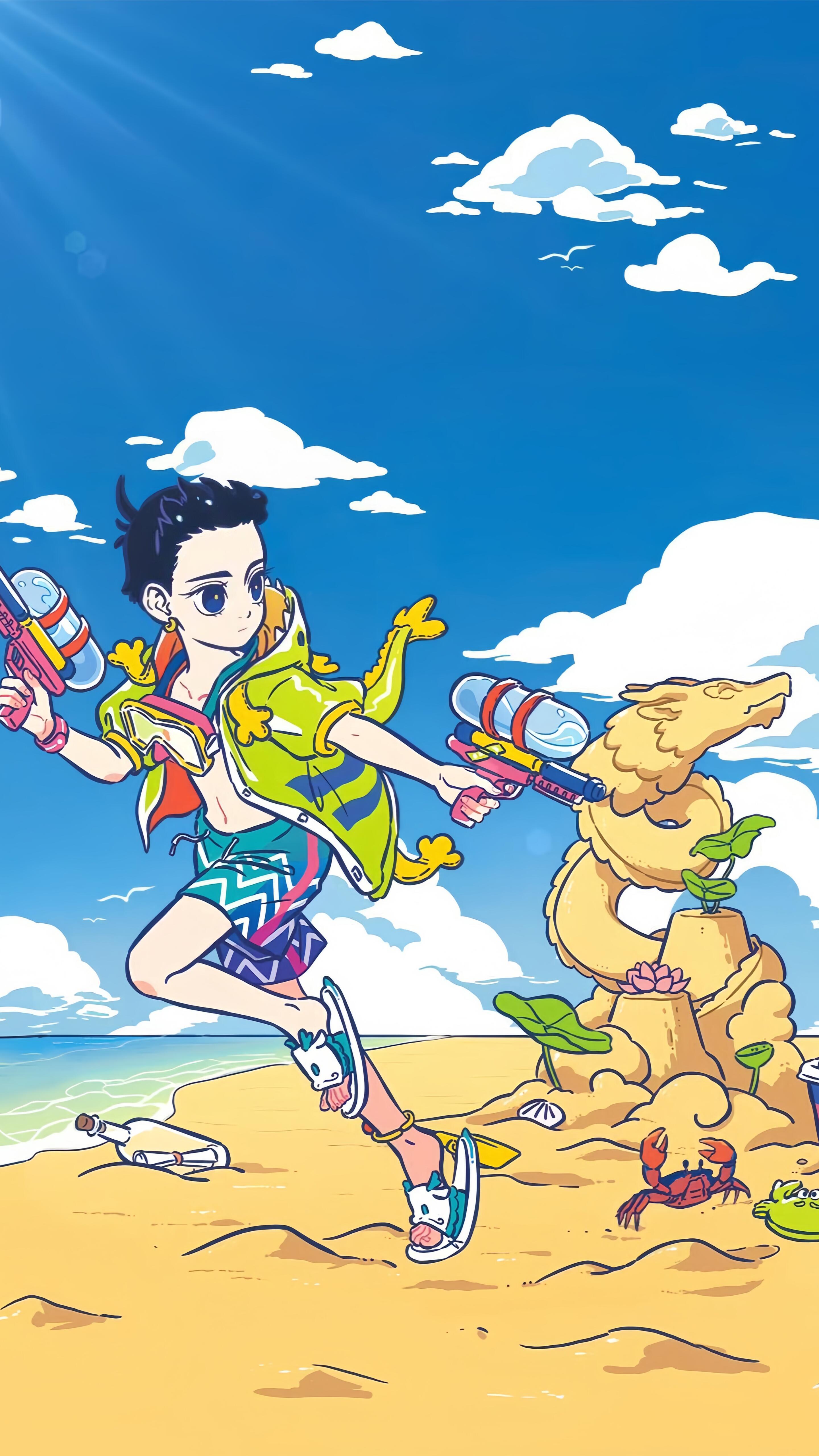 非人哉壁纸‖夏日海滩系列图源网络侵删