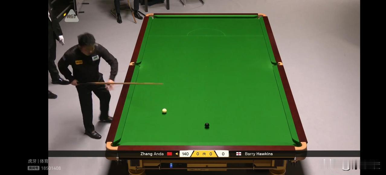 刚刚，张安达打出单杆147！在德国大师赛第二轮与霍金斯的比赛中，中国球员张安达第
