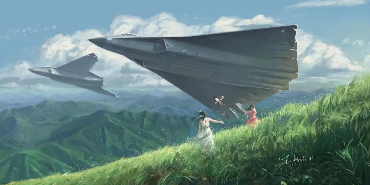 这画风简直太美了，霸道武器与自然风景也可以完美融合在一起，正所谓刚柔并济。图片来