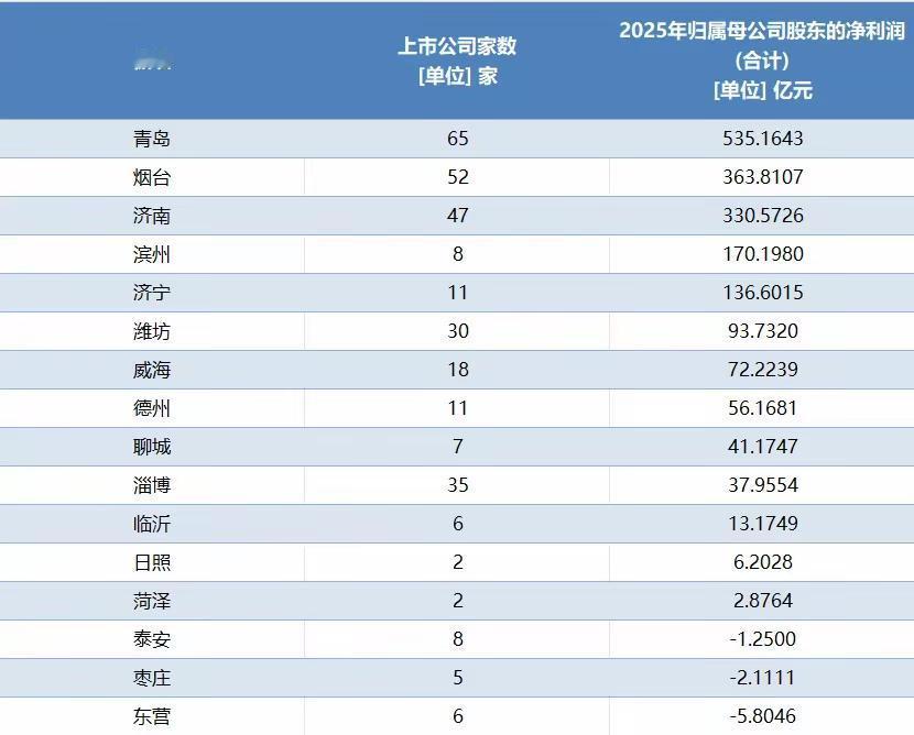 滨州和济宁论GDP总量和上市公司数量在山东名不见经传。但上市公司利润总和却位居山