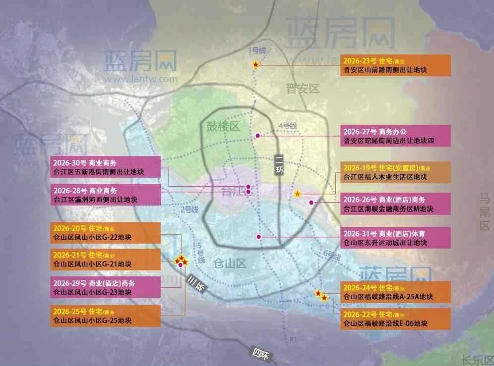 福州今年最大土拍来袭！13幅逾412亩用地上架！奥体开辟豪宅新“战场”？日前