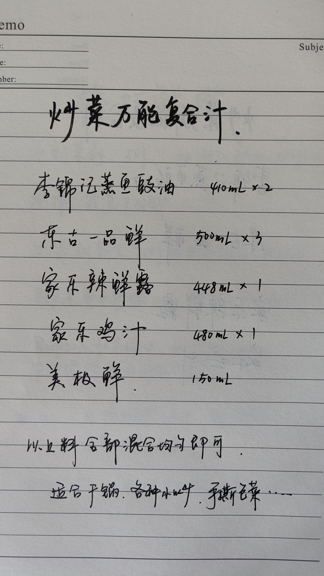 厨房必备炒菜万能复合汁配方比例教程来了。这款万能炒菜复合汁，适用各种小...