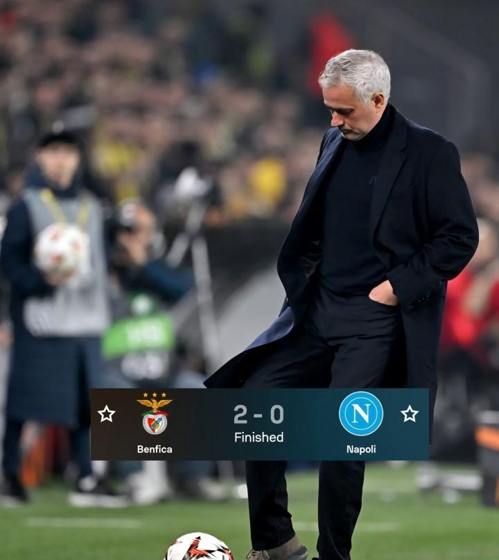 魔鬼赛程、晋级希望欧冠联赛第六轮，穆帅带领的本菲卡坐镇主场2-0战胜意甲排名第