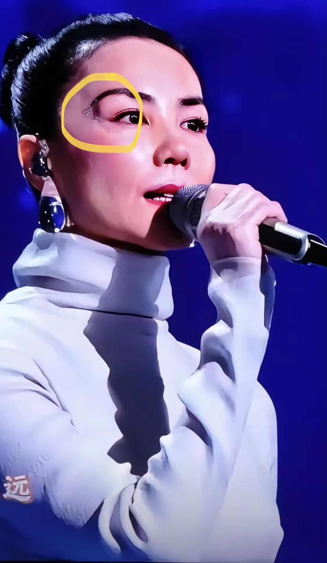 果然是天后级别，连妆容都与众不同。我一直觉得有些就是捧的太高了，不止王菲，有好几