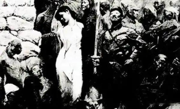 1937年，日本宪兵队的院子里，电线杆上绑着一位年轻女子，她衣衫被撕碎，满脸鲜血