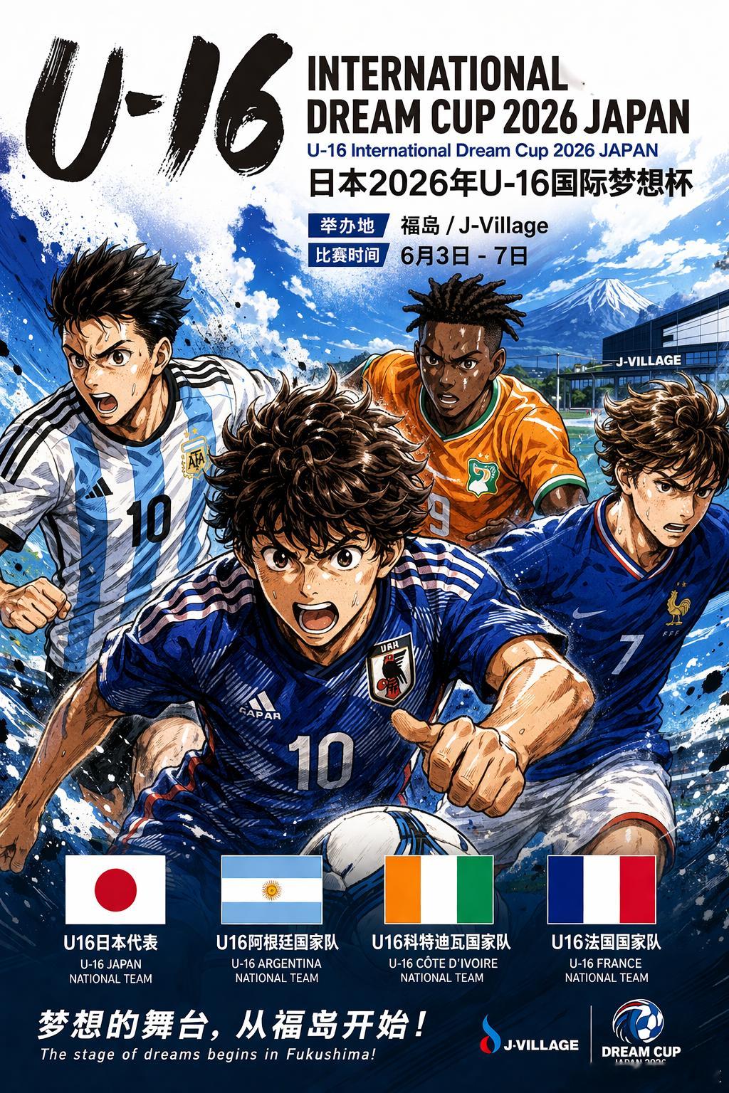 日本足球小将【赛事预告】日本2026年U-16国际梦想杯（U-16Inter