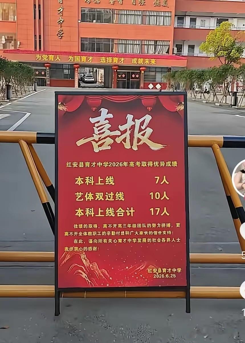 对于这个学校的高考成绩，你怎么看？