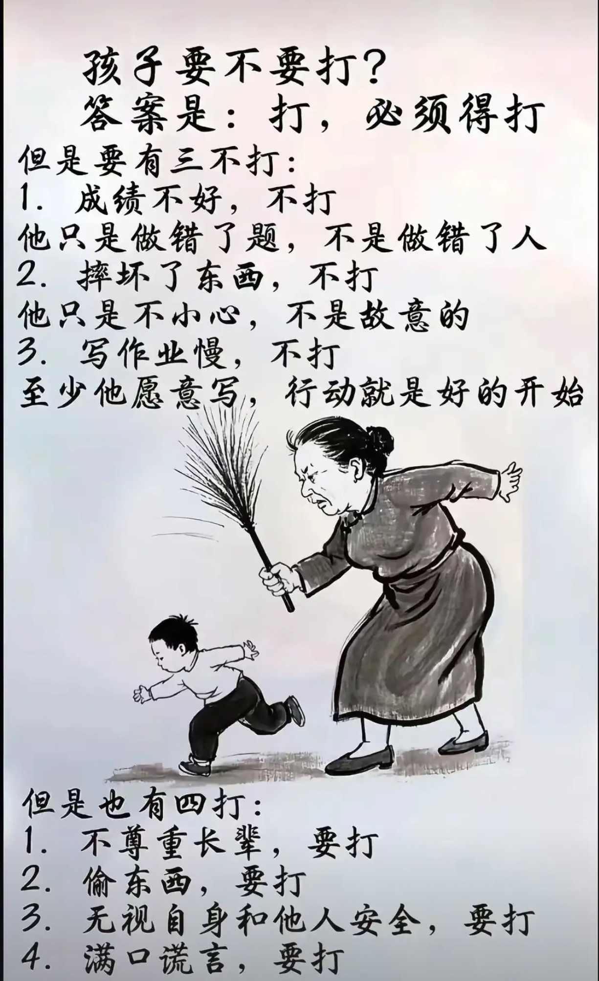 育儿惩戒之度：三不打与四打原则​​​