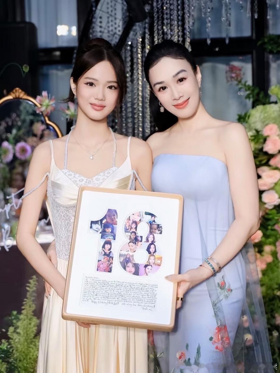 钟丽缇为二女儿庆祝18岁生日，为女儿定制了一个珠宝头冠，真的太令人羡慕了！女儿们