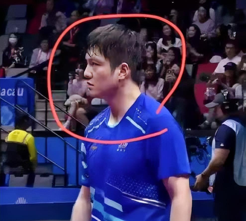 樊振东在国内赛事遇上老友周雨，场下叙旧，场上寸步不让。赛前，樊振东没什么笑脸