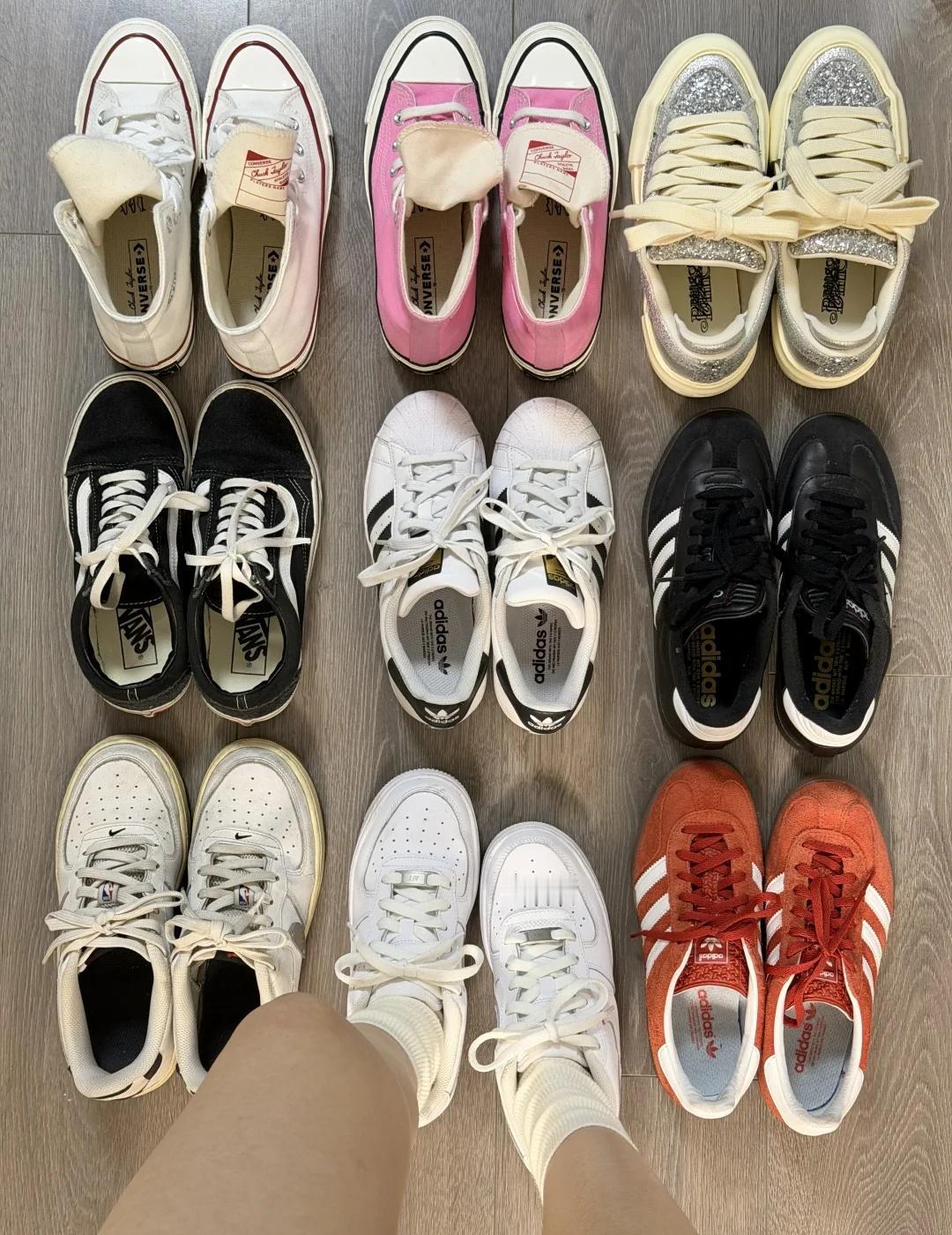 我的几双夏日经典款合集～鞋控の日常鞋子合集adidas贝壳头阿迪贝壳头