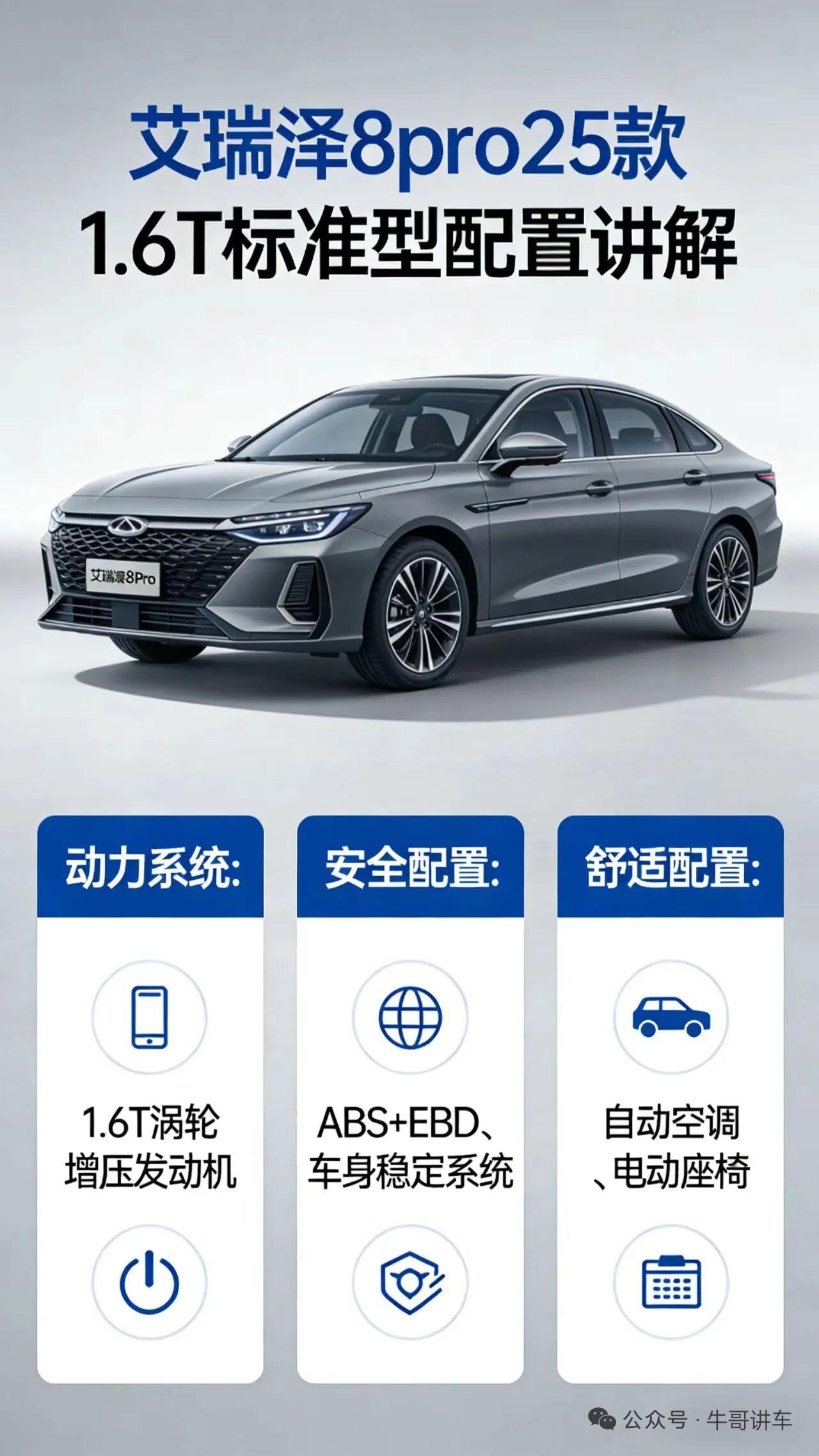 2025款艾瑞泽8Pro1.6T标准型全面介绍2025款艾瑞泽8Pro