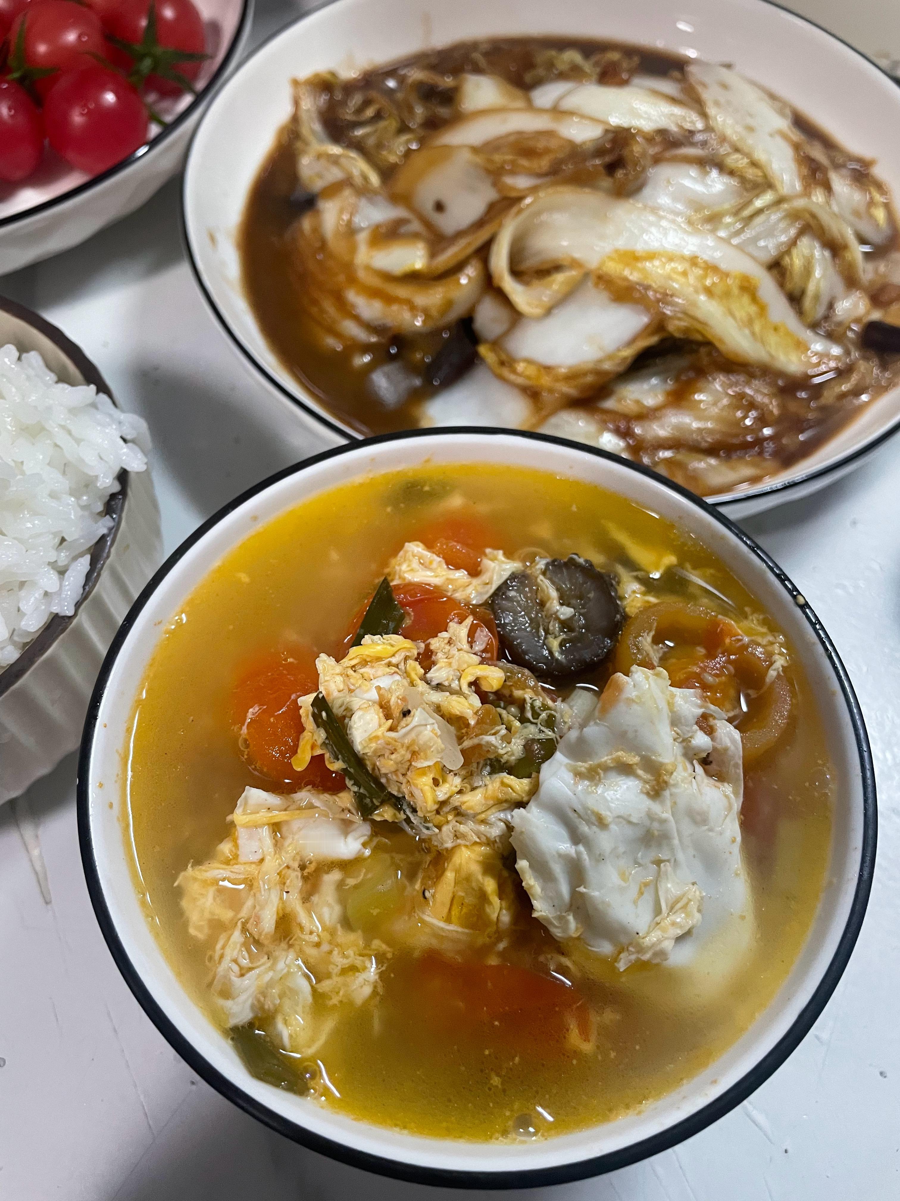 海参西红柿蛋花汤，ahugesuccess