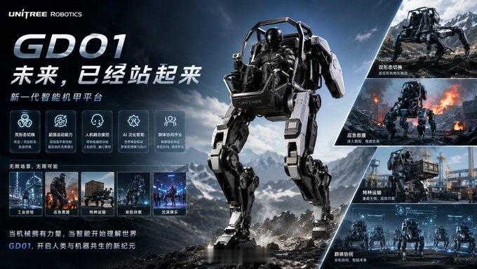 没想到，看到宇树推出GD01后，外文区的日本人美国人最崩溃GD01作为初代机，