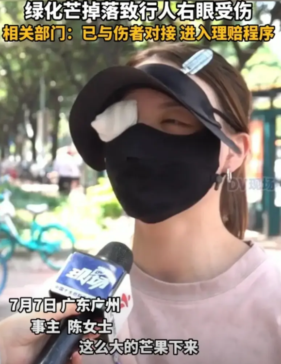 “真是‘祸从天降’！7月7日，广州海珠区杏林大街，一名行走的女子突遭被一个拳头大