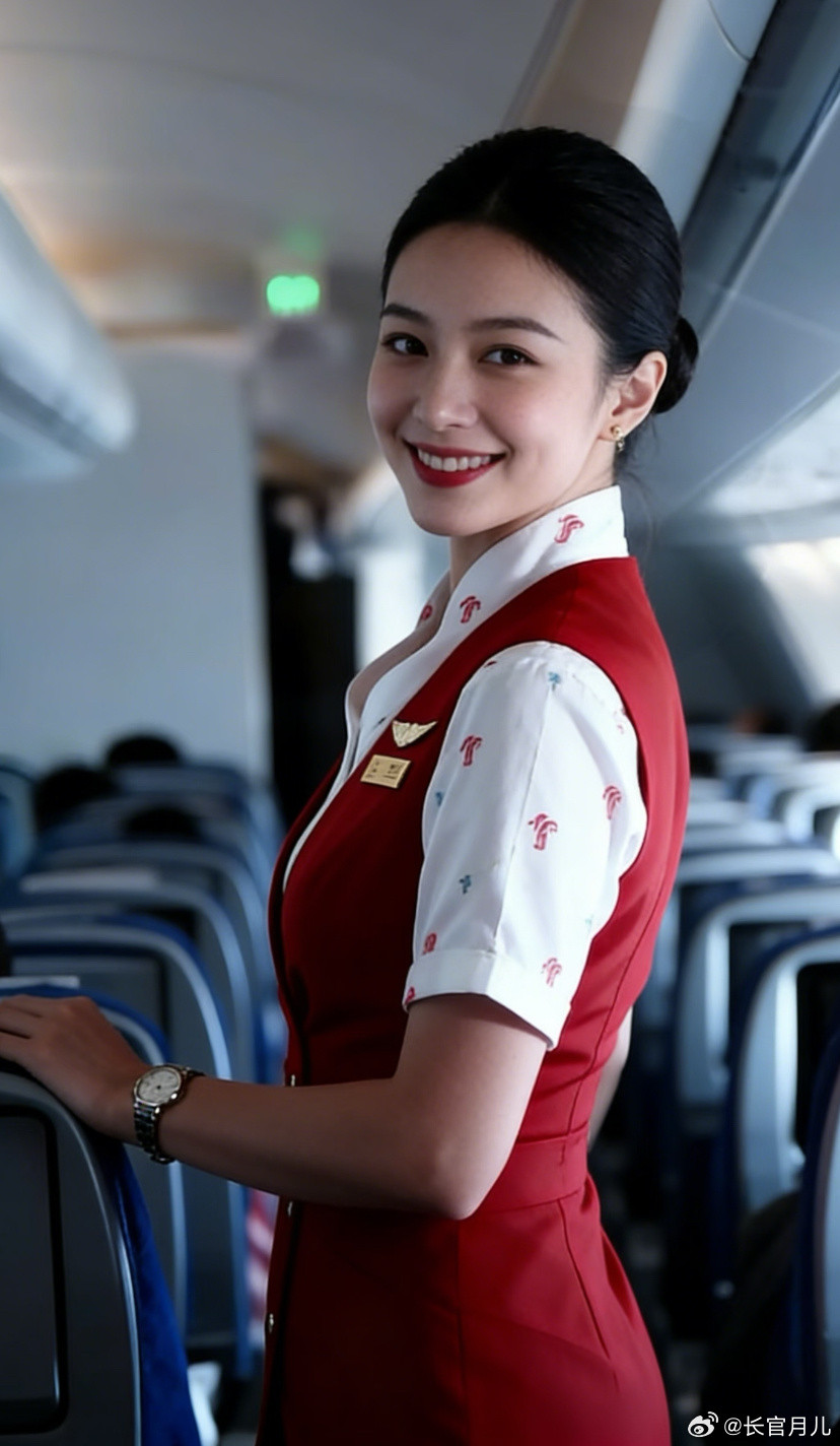 深航空姐的制服照，又美又飒。