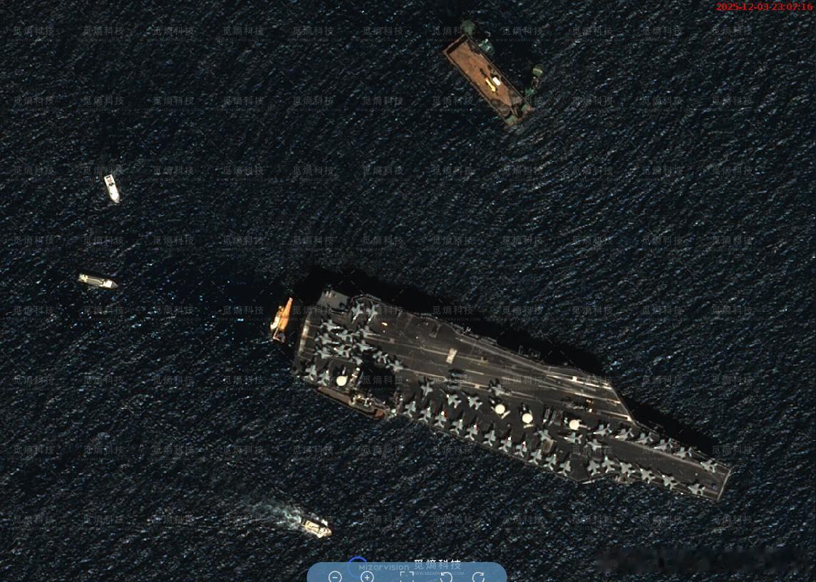 就在美国卫星公司公开了，监控中国海军075两栖攻击舰战斗群，中方卫星图公司，也在