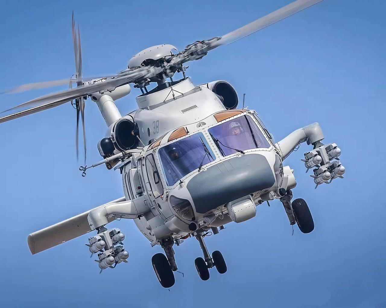 海军直-20J舰载攻击运输直升机和陆军航空兵直-20T突击运输直升机的小翼对比，