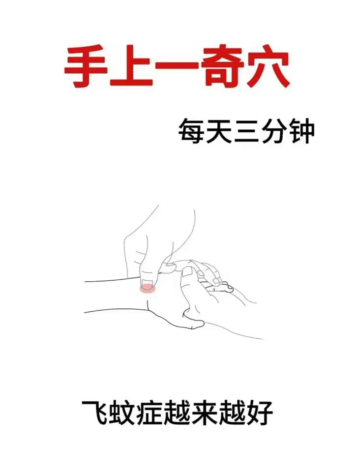 手上一奇穴，每天三分钟，飞蚊症越来越好。·一、二间穴：【位置】：位于人体的手部
