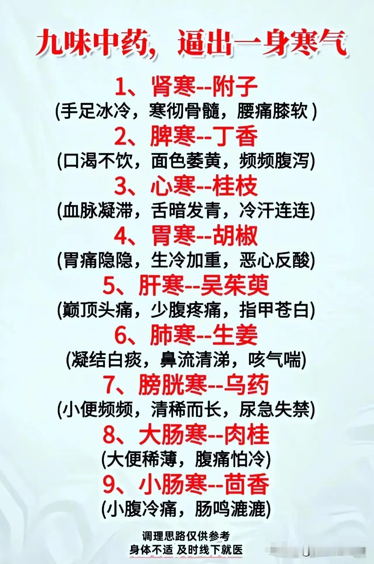 浑身发冷老生病？九味中药把寒气“连根拔起”！手脚冰凉像冰块、吃口凉的就拉肚