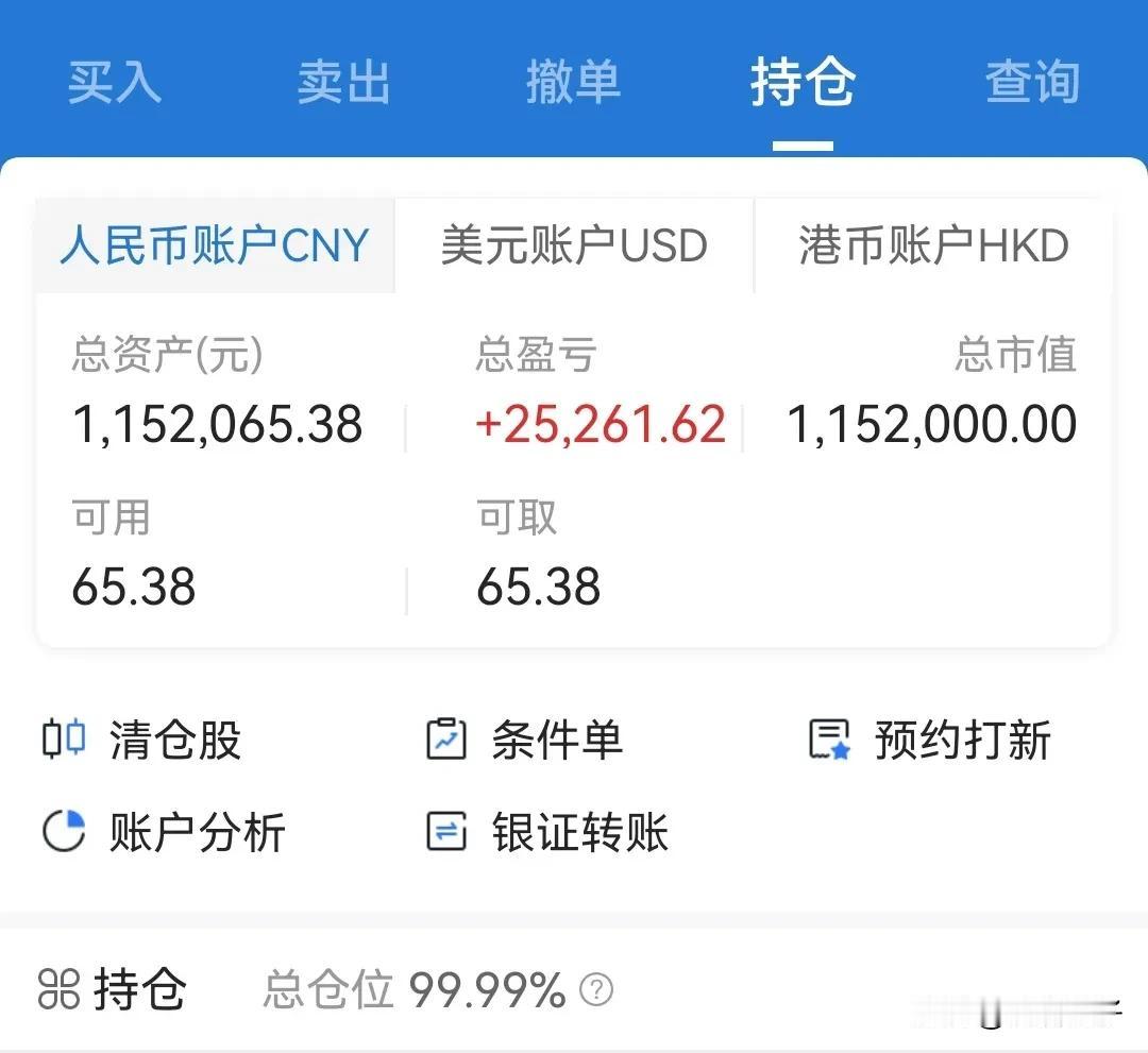 朋友们，虽然今天降准降息了，我也满仓梭哈中……但市值今天和昨天比变化不大，才增长