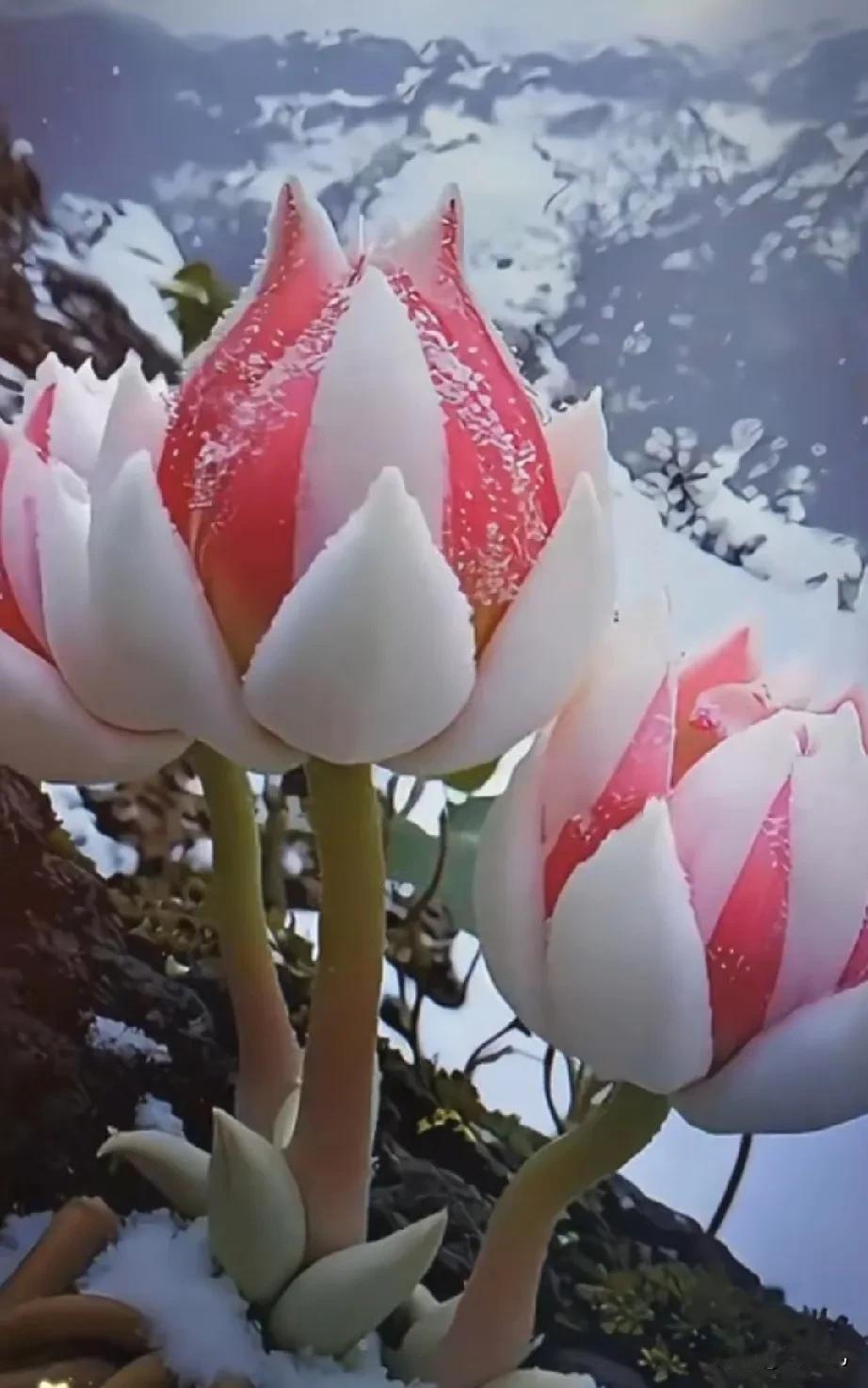 这花很漂亮，有认识的吗？应该是雪莲花，生长在高海拔的一种植物。有一首歌唱着雪莲