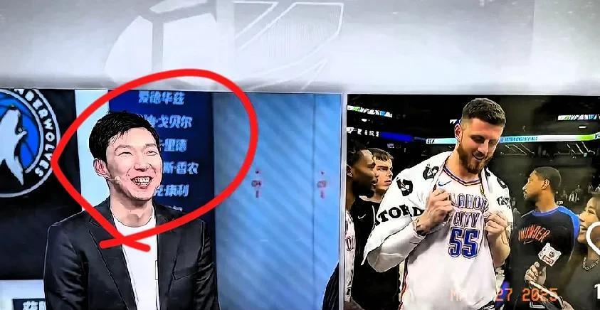 周琦还能笑出来，尴尬的连线，和nba前队友哈腾隔空打招呼，物是人非，还在追忆和哈