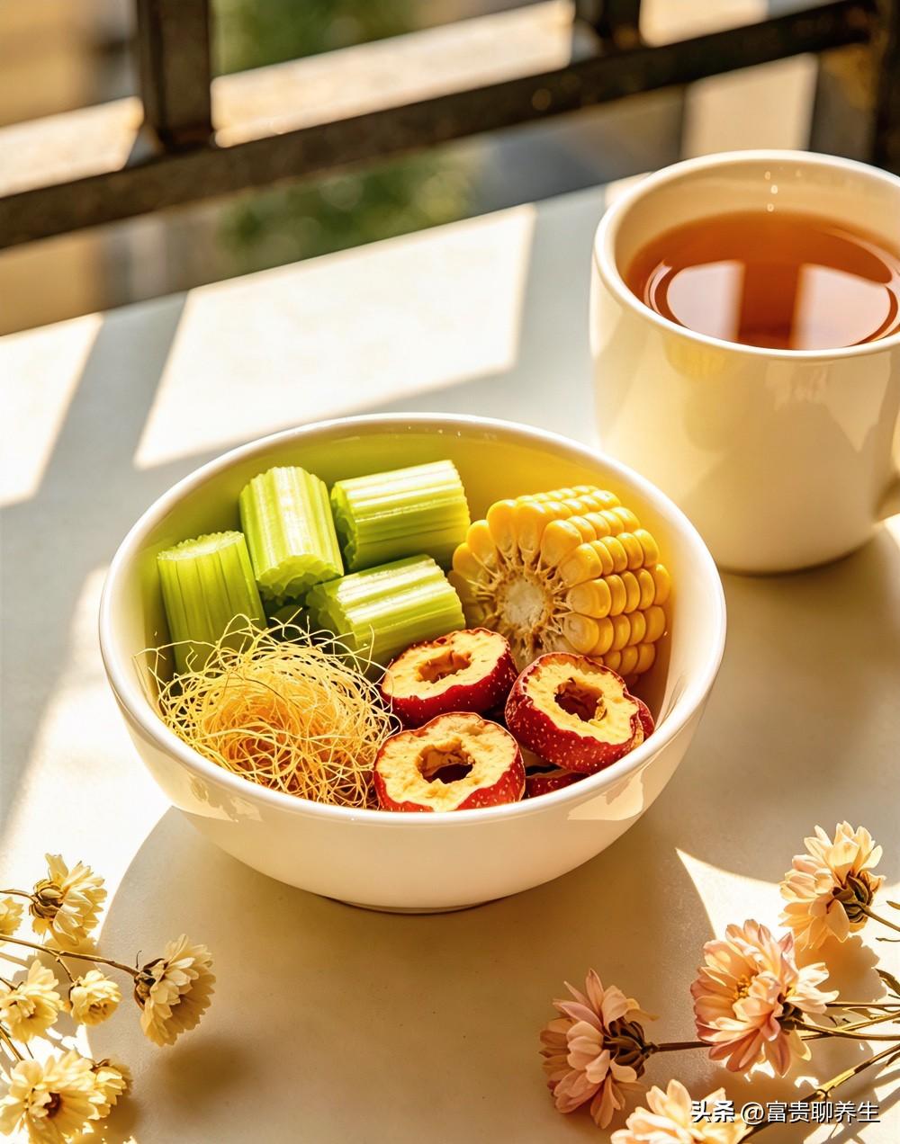 高血压别只靠吃药！3种食材煮水，血压稳稳的血压高、头晕、头胀，别总依赖药芹