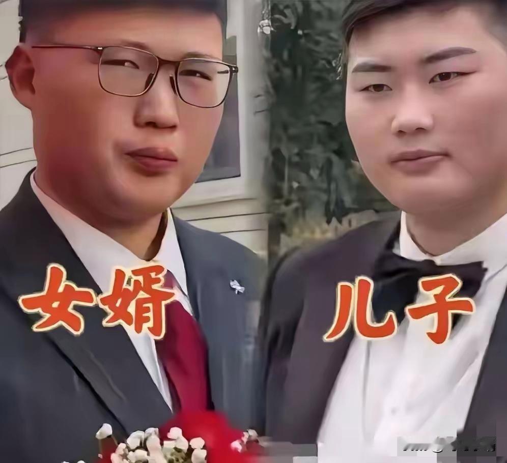 有人端详过大衣哥儿子和女婿的五官后觉得，大衣哥百年之后，儿子将来会斗不过女婿。因